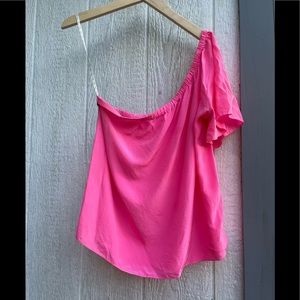 - Lilly Pulitzer silk one shoulder top